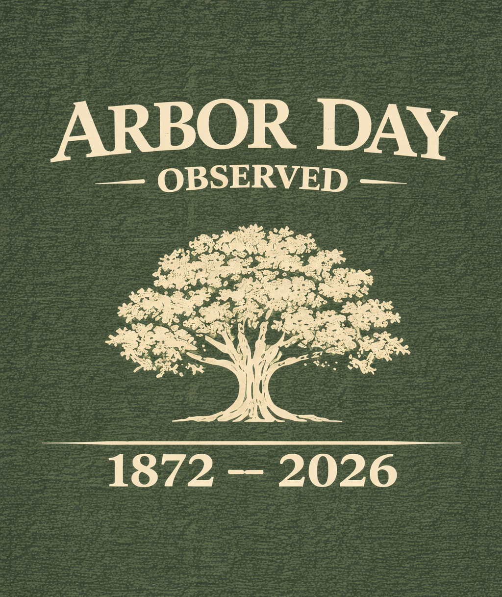 Green book cover with a tree illustration and 'Arbor Day Observed' text on a green background